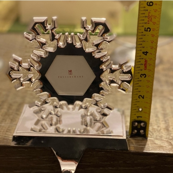 Pottery Barn Snowflake Stocking Holder with frame. - Picture 3 of 5